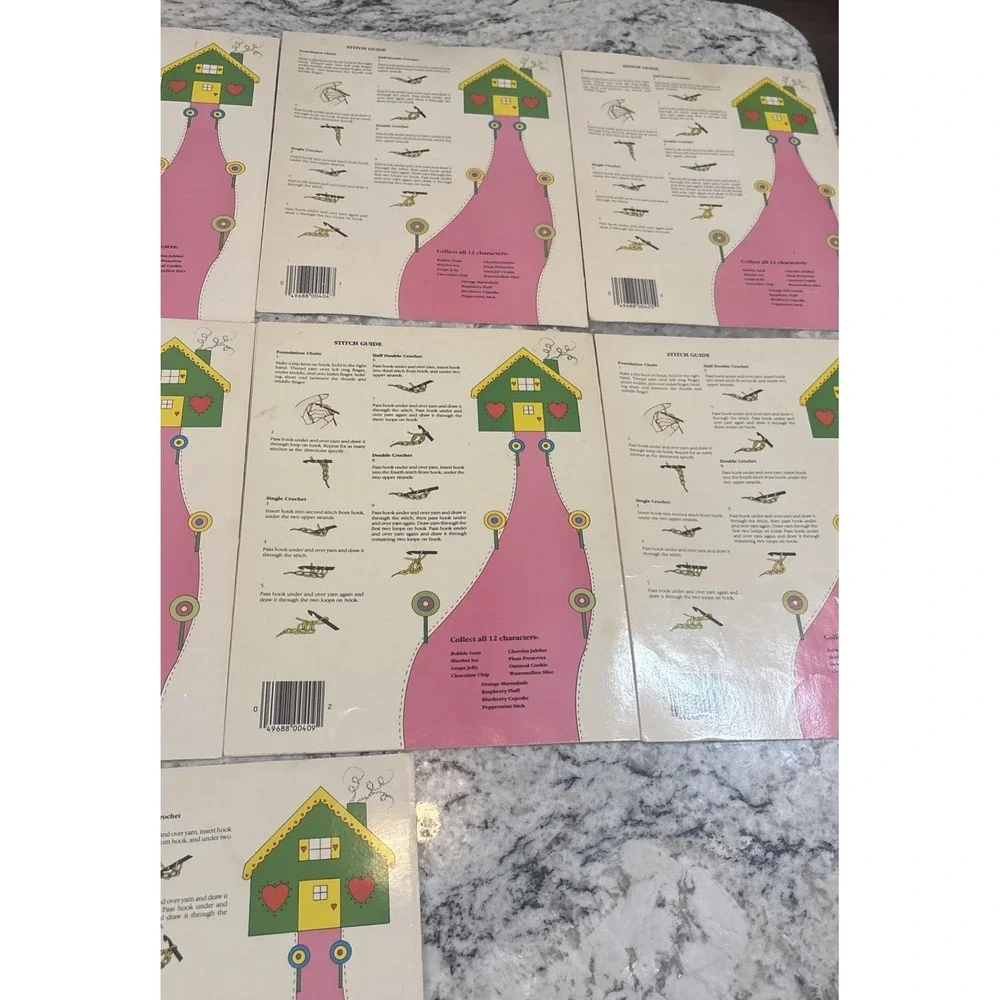 Vintage Dumpling‎ Designs Lollipop Lane Crochet Doll Patterns Full Set Of 12